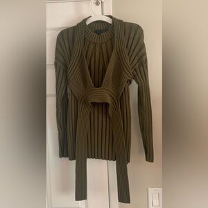 Proenza Schouler, army green crew neck sweater in size x-small